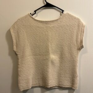 Off white cotton Madewell summer sweater! Buttons down back! Size small